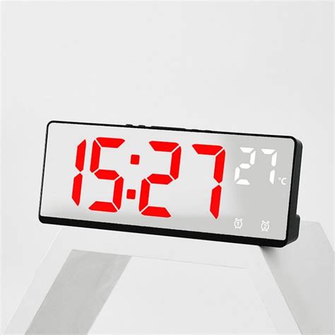 Cheap Voice Control Mirror Alarm Clock Digital Temperature Dual Alarm