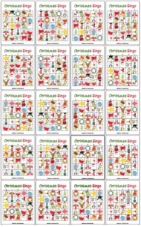 20 Free Printable Christmas Bingo Cards Slotglass