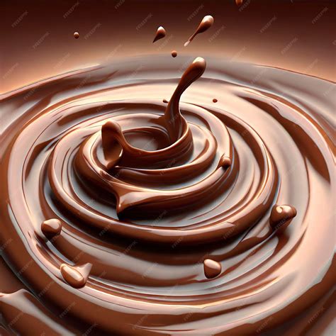 Premium Ai Image 3d Milk Chocolate Ripple Whirlpool Splash Isolated