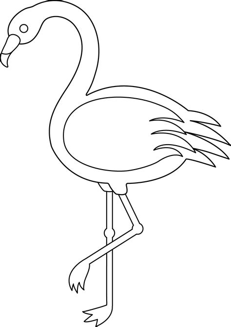 Adobe acrobat reader is free to download. Colorable Flamingo - Free Clip Art