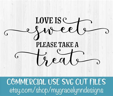 Love is Sweet Please Take A Treat SVG Cut File Wedding SVG - Etsy
