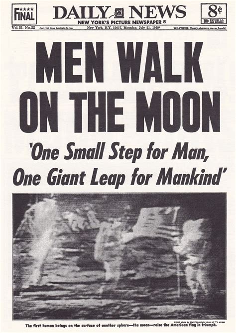 apollo 11 daily news new york july 21 1969 historical news man on the moon newspaper