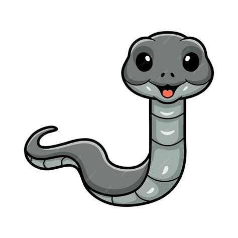 Premium Vector Cute Black Mamba Snake Cartoon