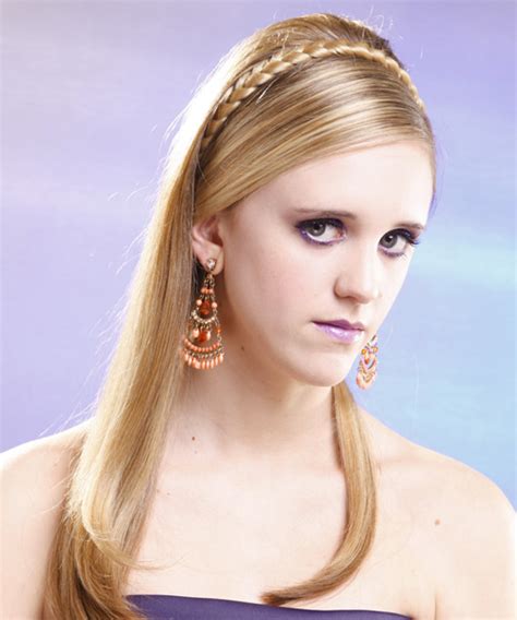 Straight Formal Updo Braided Hairstyle Light Blonde Hair Color