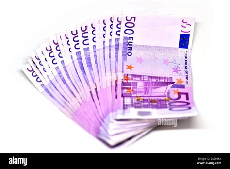 Stack Of 500 Euro Banknotes European Currency Money Banknotes Isolated