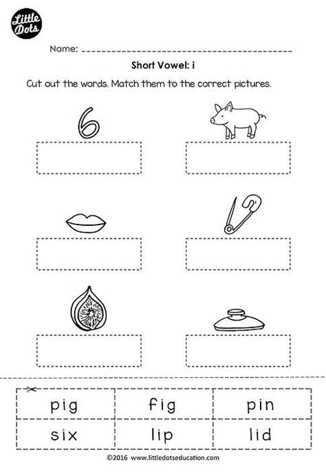 Free short vowel i activity for preschool, kindergarten class | Short