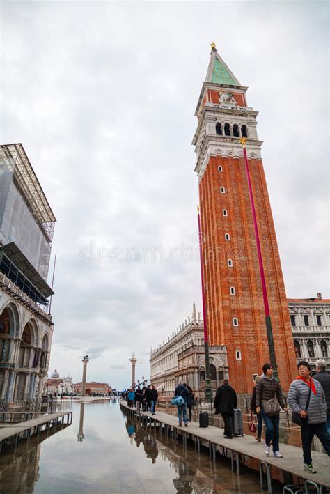 San Marco Square In Venice During A Flood Editorial Stock Image Image