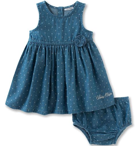 Calvin Klein Baby Girls 2 Pieces Denim Dress With Panty