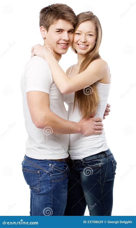 Young Couple Isolated On White Background Stock Image Image Of Female