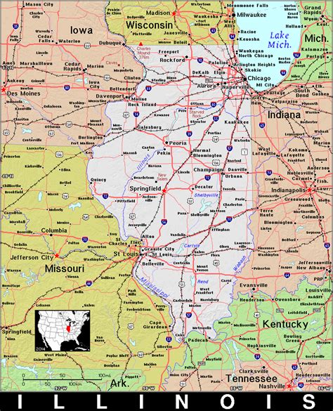 Il · Illinois · Public Domain Maps By Pat The Free Open Source