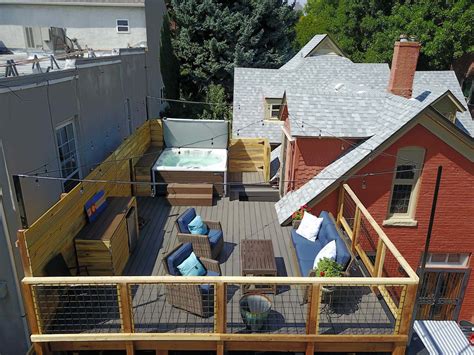 Elevated Deck With Hot Tub Denver Landscape Design Build Denver Co