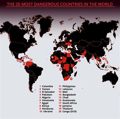 Mapped Most Dangerous Countries In The World Revealed Including Egypt And Thailand Travel