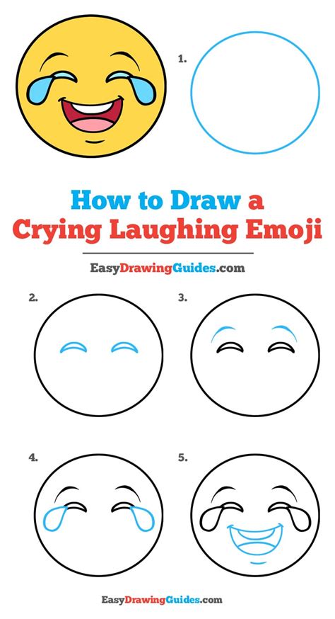 How To Draw A Crying Laughing Emoji Really Easy Drawing