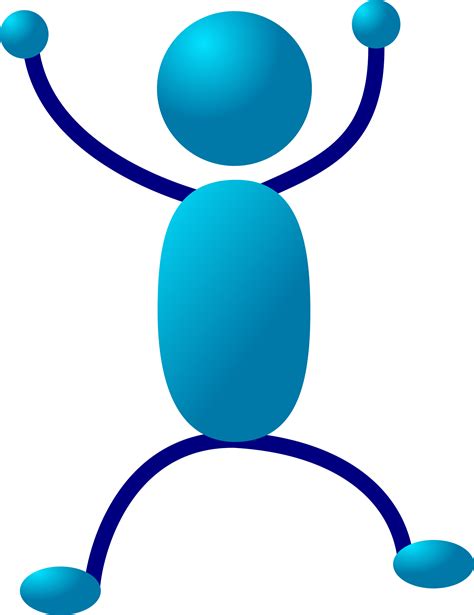 Blue Stickman Vector Clipart Image Free Stock Photo Public Domain