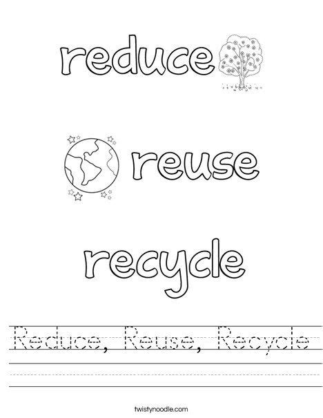 Reduce Reuse Recycle Worksheet Kindergarten Worksheets Printable