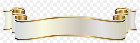 White And Gold Banner Png Clipart Image Banner Ribbon Png Template