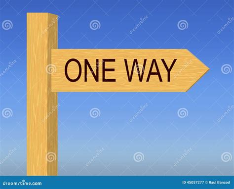 One Way Directional Road Sign Stock Illustration Illustration Of