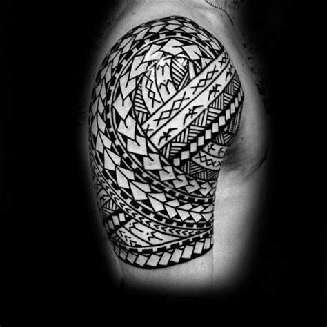 75 Tribal Arm Tattoos Für Männer Interwoven Line Design Ideen Mann