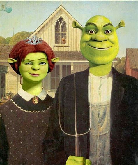 American Gothic Shrek American Gothic Painting American Gothic House