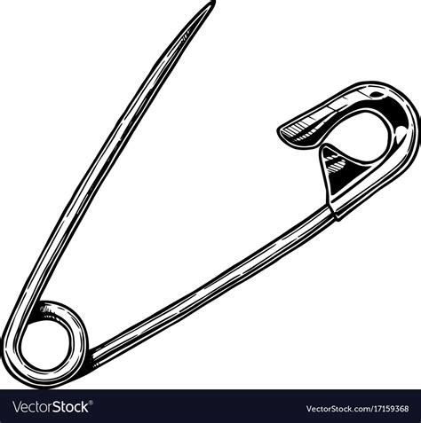 Safety Pin Royalty Free Vector Image Vectorstock