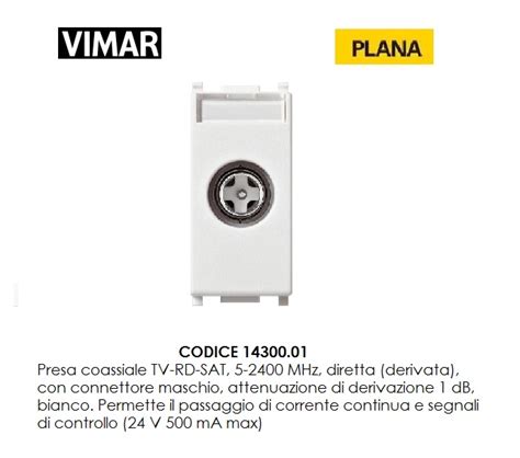 Acquista Materiale Elettrico E Accessori Online Presa Tv Rd Sat Diretta Vimar Plana