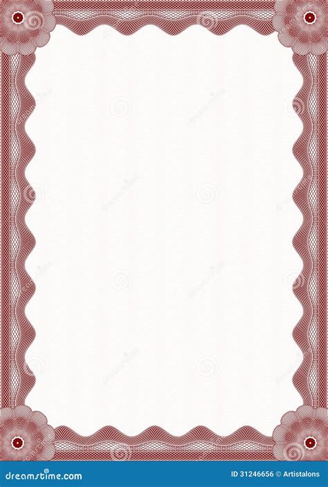 Red Certificate Border Stock Vector Illustration Of Business 31246656