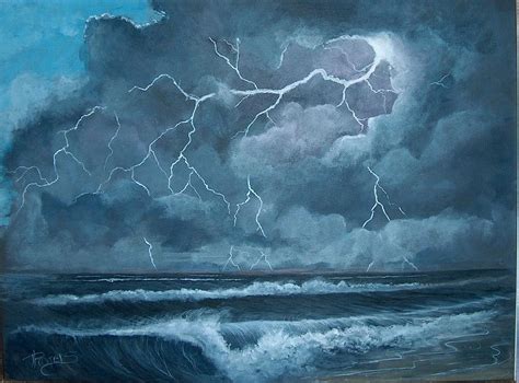 Storm At Sea Painting By Bonnie Rogers
