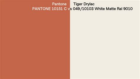Pantone 10151 C Vs Tiger Drylac 049 10103 White Matte Ral 9010 Side By