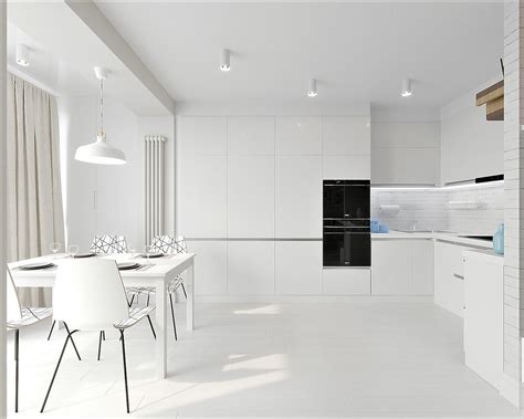 White And Grey Interior Design In The Modern Minimalist Style