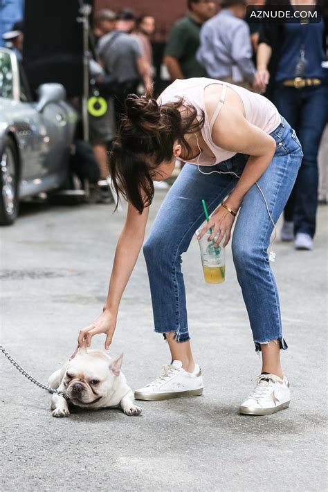 Selena Gomez Downblouse With A Puppy On The Set Of Her Upcoming Project