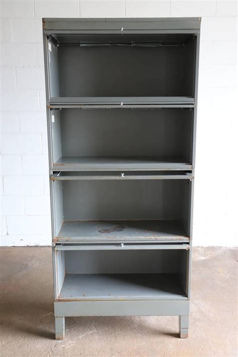 A good walnut ,4 section stacking bookcase by globe wernicke. Barrister Bookcase Metal - House Elements Design