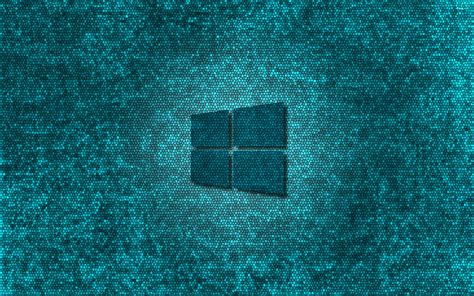 Windows 10 Transparent Logo On Blue Stained Glass Wallpaper Computer