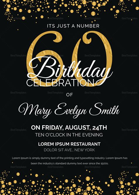 10 Good Looking Black And Gold Birthday Invitations Templates Like That
