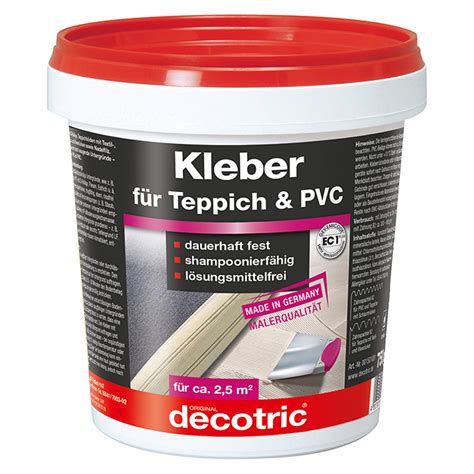 49 € und für weitere artikel derart je 0 €. Decotric PVC- & Teppich-Kleber (750 g, Gebrauchsfertig ...