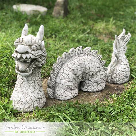 Chinese 3 Piece Dragon Garden Ornament Onefold Ltd