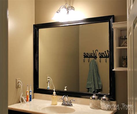 Framing a Bathroom Mirror | tempting thyme