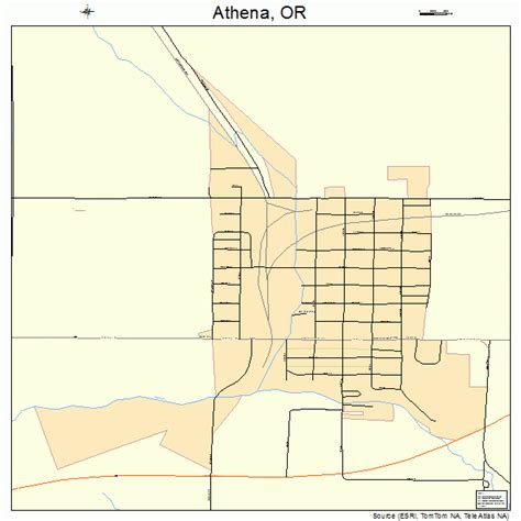 Athena Oregon Street Map 4103200
