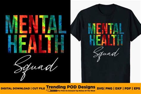 Mental Health Squad T Shirt Design Graphic By Trending Pod Designs