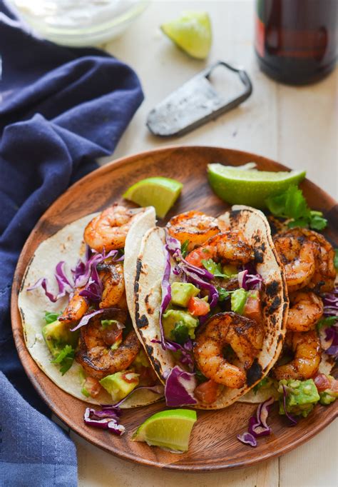 Grilled Shrimp Tacos With Avocado Salsa Once Upon A Chef