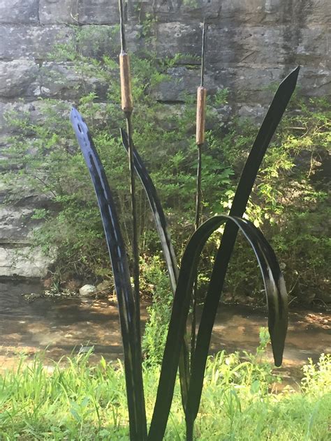 Cattail Sculpture Single Metal Sculptures Garden Garden Art