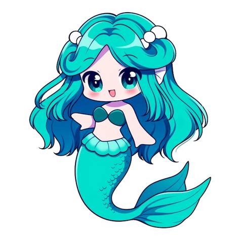 Premium Psd Cute Chibi Mermaid