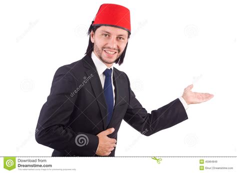 Businessman Wearing Fez Hat Isolated Stock Image - Image of aladdin, isolated: 45964949