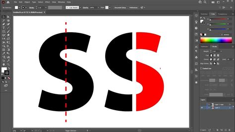 How To Split Letters In Half In Adobe Illustrator Youtube