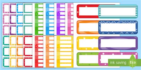 Multicolour Pattern Peg And Drawer Labels Classroom Pack