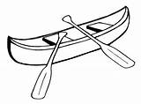 Canoe Coloring Kayak Boat Transportation Template Printable Drawing sketch template