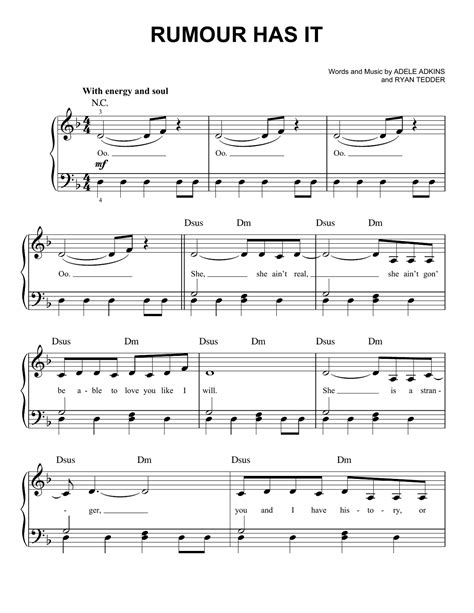 Adele Piano Sheet Music For Learning Educative Printable