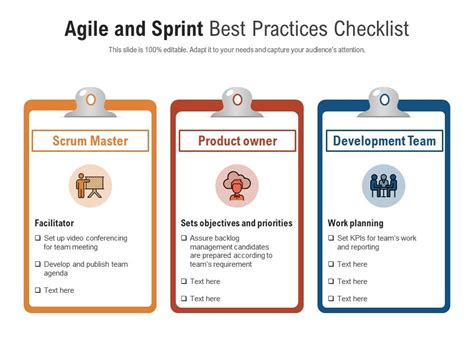 Agile And Sprint Best Practices Checklist Presentation Graphics