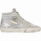 Pictures of Golden Goose Silver Glitter Sneakers