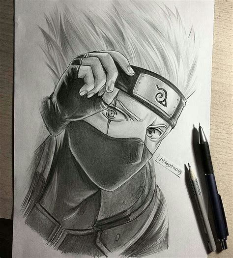 My Drawing Kakashi Hatake Anime Art En 2020 Dessin Naruto Dessins