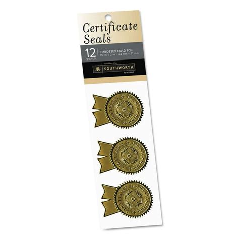 Gold Foil Certificate Seals Outstanding Excellence 1 14w X 2h